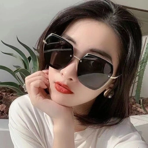 Fashion Polygon Large Frame Sunglasses Metal PC UV400 Protection Outdoor Street Style For Women Men
