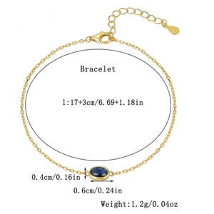 Detailed measurement showing S925 silver bracelet length of 17cm with 3cm extension chain