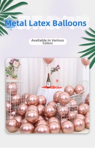 Detail of 10 inch thickened rose gold metallic latex balloons for wedding party decor