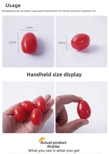 Vista dettagliata del modello di pomodoro ciliegino rosso artificiale da 3,5 cm x 2,4 cm