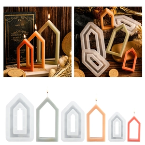 House Shape Silicone Mold Hollow Frame For DIY Candle Plaster Resin Crafting Geometric Aromatherapy Ornament Making