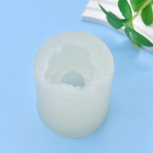 Translucent cylindrical silicone mold for Wukong Buddha candles and resin DIY crafts