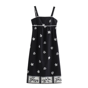 Damen Maxikleid Blumendruck Ärmellos Hohe Taille Cami Kleid Mit Wellenkanten Spitze Und Rückenschleife Sommerurlaub