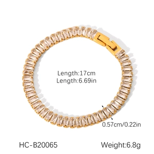 Detailed view showing dimensions and weight of gold butterfly cubic zirconia link bracelet