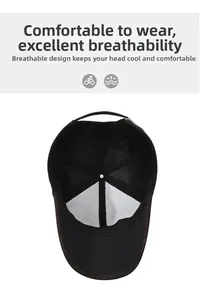 Détail intérieur en maille polyester respirante noire de la casquette homme