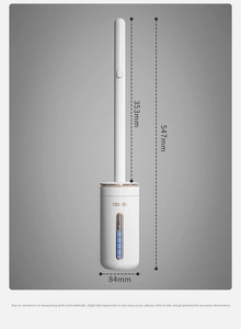 Detailed dimensions of the wall-mounted disposable toilet brush set in 3D rendering