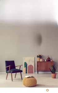 Detailed view of an 8-inch cartoon hedgehog wall clock in a cozy minimalist living room