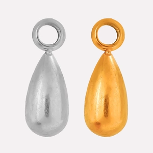 Polished gold and silver teardrop pendants for DIY jewelry making and necklace designs