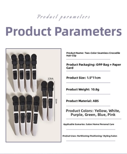 Detailed technical specifications of 11cm professional black and white alligator hair clips