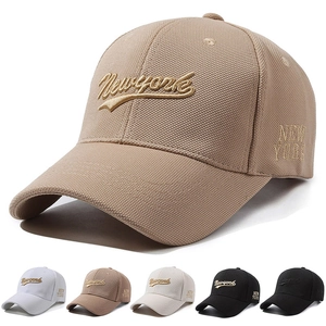 New York Embroidered Baseball Cap For Men Women Polyester Fabric Adjustable Metal Buckle Sun Protection Outdoor Sport Hat