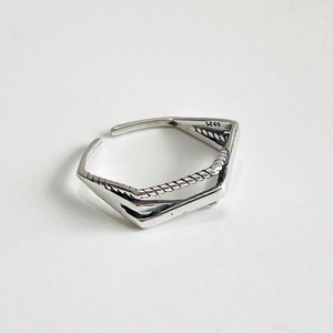 Minimalist 925 sterling silver woven heart ring with adjustable open band for women