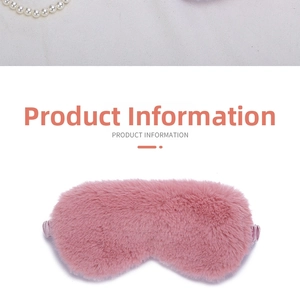 Detailed view of pink plush sleep mask with soft faux fur and silk elastic band