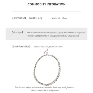 Detailed size and weight specs for the silver square chain necklace with crystals