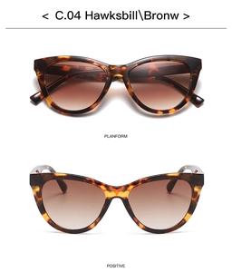 Dual view of retro cat eye sunglasses featuring hawksbill frames and gradient lenses
