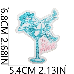 Λεπτομέρεια κεντημένου patch cowgirl 6,8cm x 5,4cm με το κείμενο Yee Haw