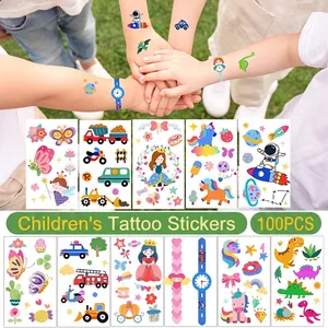 Waterproof Kids Temporary Tattoo Stickers Cartoon Animal Dinosaur Unicorn Princess Space Body Art For Children Party Favors
