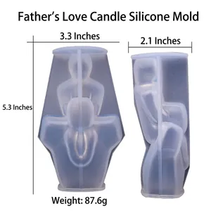 Father and child silhouette silicone mold for handmade candles and plaster crafts