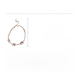 Specifiche dettagliate delle dimensioni del bracciale con farfalla e zirconi oro rosa