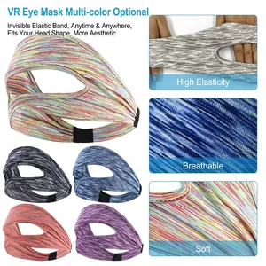Elastic sweat-wicking VR eye mask covers in multiple colors with breathable fabric