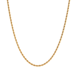 Minimalist 18K gold plated stainless steel rope chain necklace for women