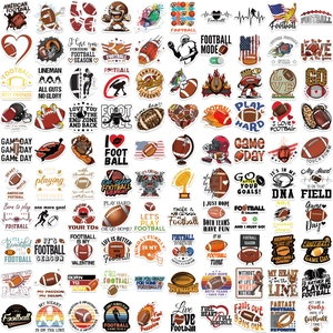 Set of 100 waterproof cartoon rugby stickers for decorating laptops and guitars
