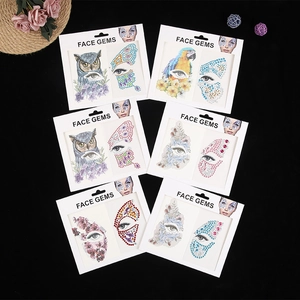Bijoux De Visage Autocollants De Tatouage Temporaire En Strass Acrylique Pour Festival De Musique Maquillage De Fête Papillon