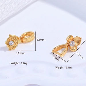 S925 sterling silver four-leaf clover and gourd clasp connectors with cubic zirconia
