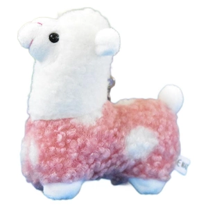 Cute white and pink alpaca plush toy keychain accessory for wedding favors or gifts