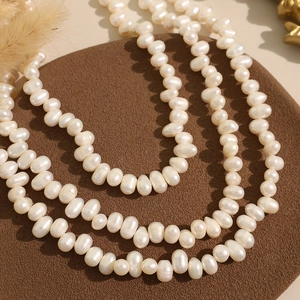 Exquisite natural freshwater pearl necklace with multi-layer wrap design and soft luster
