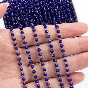 Stainless Steel Beaded Chain Faceted Glass Crystal Rosary Chains For DIY Jewelry Making Bracelet Necklace Handcrafted Supplies