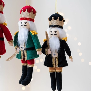 Festive fabric Nutcracker soldier hanging ornaments for Christmas tree decoration