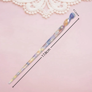 Eleganter 17,8 cm langer Haarstab aus Acetat mit bunter Marmorierung für Damen