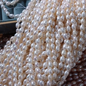 Natural Freshwater Pearl Beads Rice Oval Shape High Luster For DIY Jewelry Making Handmade Craft Material Accessories