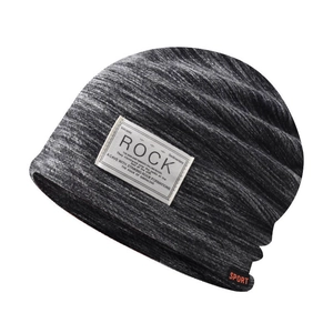 Breathable Slouchy Beanie Hat Cotton Knit Marl Texture ROCK Label Sporty Outdoor Casual Unisex Headwear For Men Women