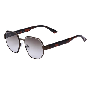 Women's square tortoise shell sunglasses with gradient brown lenses in a 45-degree angle view