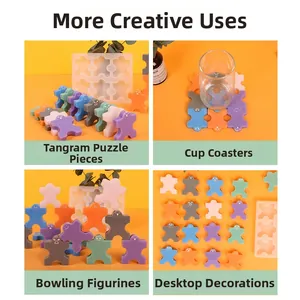 Dettaglio dello stampo in silicone per figure puzzle e diverse applicazioni creative