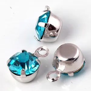 Set fai-da-te da 3 pezzi con ciondoli in zircone blu e castoni in rame argentato