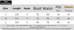 Detailed size chart with measurements for the lace see-through backless long sleeve dress