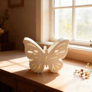 White butterfly shaped resin silicone storage box mold with hollow wing details