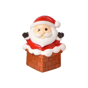 Cute resin Santa Claus peeking from brick chimney Christmas miniature landscape ornament