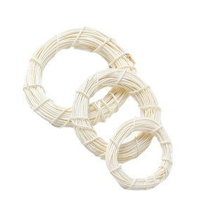 Three assorted sizes of cream Indonesian rattan wreaths for DIY Christmas floral arrangements