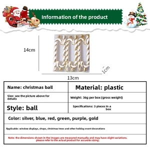 Detailed view of 3-pack 14cm white and gold spiral Christmas candy cane ornaments