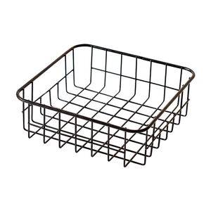 Nordic black metal wire fruit basket in minimalist rectangular mesh design