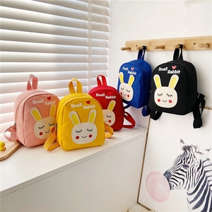 Kids Backpack Canvas Cartoon Rabbit Kindergarten Schoolbag Cute Toddler Mini Preschool Bag