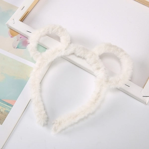 Funny glowing plush headband with white bear ears and spring details for children