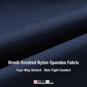 Tessuto spazzolato blu navy elasticizzato per gonne yoga con trama elastica in 4D
