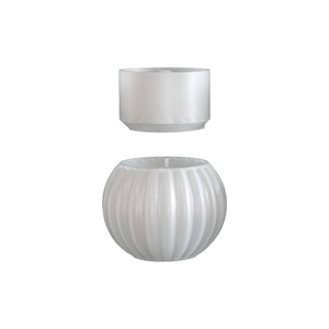 Spherical storage jar silicone mold with vertical stripes for DIY resin candle vessels