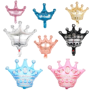 Crown Aluminum Foil Balloons Inflatable Reusable Birthday Party Decoration Metallic Glossy For Celebration