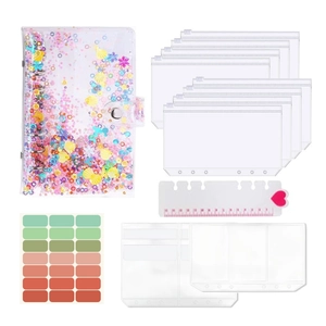 Raccoglitore Per Budget A6 Copertina Per Quaderno In PVC Con Buste Con Cerniera E Etichette Per Organizzatore Di Risparmio Trasparente