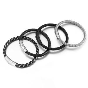 Handmade Woven Genuine Leather Bracelet With Stainless Steel Magnetic Clasp Minimalist Jewelry For Men And Women